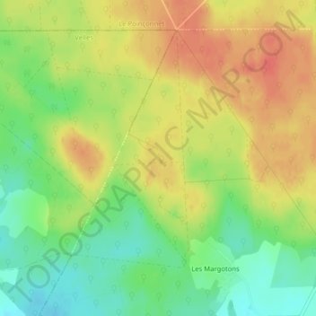Mapa topográfico Notre-Dame-du-Chêne, altitud, relieve