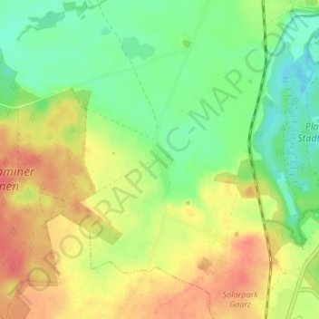 Mapa topográfico Reppentin, altitud, relieve