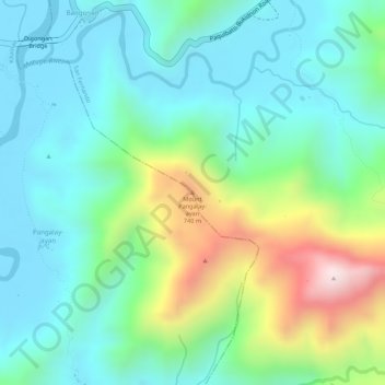 Mapa topográfico Mount Pangalay-ayan, altitud, relieve
