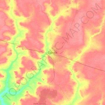 Mapa topográfico Dosso, altitud, relieve