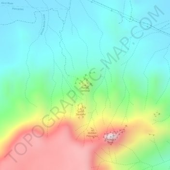 Mapa topográfico North Sentinel, altitud, relieve