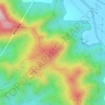 Mapa topográfico 老虎山, altitud, relieve