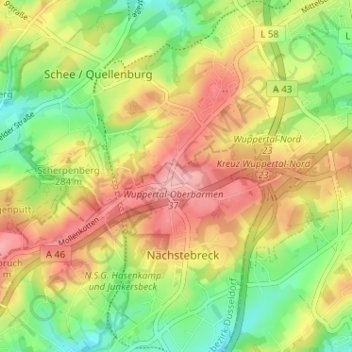 Mapa topográfico Schmiedestraße, altitud, relieve