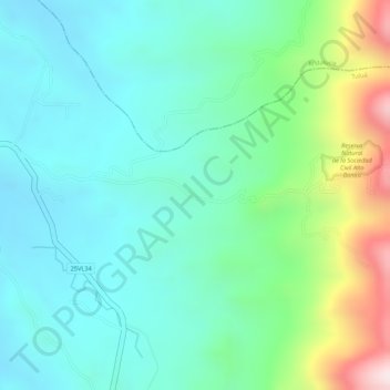 Mapa topográfico La Iberia, altitud, relieve