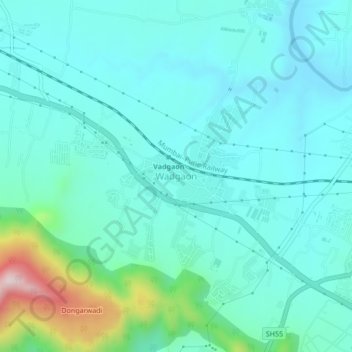 Mapa topográfico Wadgaon, altitud, relieve