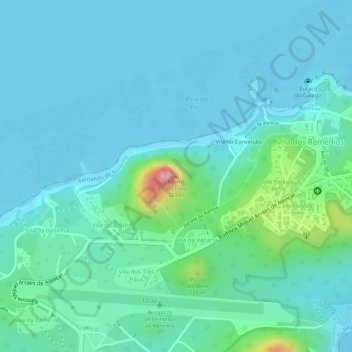Mapa topográfico Morro do Pico, altitud, relieve