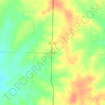 Mapa topográfico Quarles, altitud, relieve
