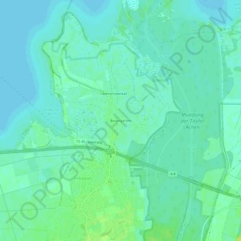 Mapa topográfico Baumgarten, altitud, relieve