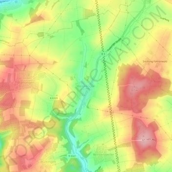 Mapa topográfico Welmlingen, altitud, relieve