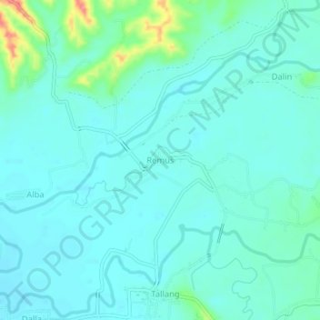 Mapa topográfico Remus, altitud, relieve