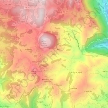 Mapa topográfico Valle, altitud, relieve