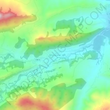 Mapa topográfico Menaceur, altitud, relieve