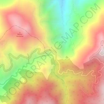 Mapa topográfico La Corcova, altitud, relieve