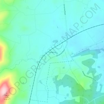Mapa topográfico Orrtanna, altitud, relieve