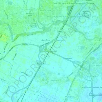 Mapa topográfico Caldon-Lavezzolo, altitud, relieve