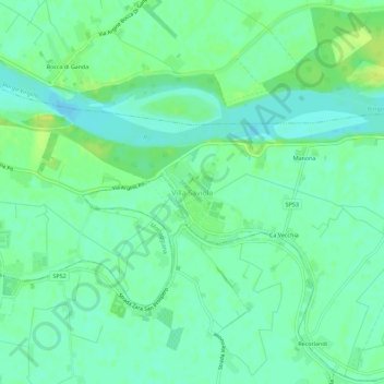 Mapa topográfico Villa Saviola, altitud, relieve