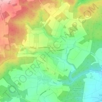 Mapa topográfico Thalheim, altitud, relieve