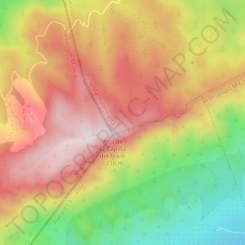 Mapa topográfico Sierra de Salinas, altitud, relieve