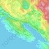 Mapa topográfico Bakar, altitud, relieve