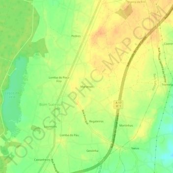 Mapa topográfico Marianas, altitud, relieve