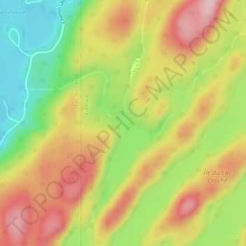 Mapa topográfico Lac Longeau, altitud, relieve
