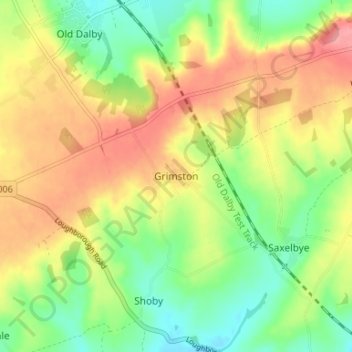 Mapa topográfico Grimston, altitud, relieve