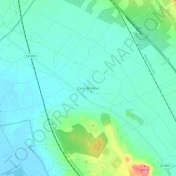 Mapa topográfico Casas de Menor, altitud, relieve