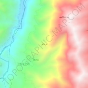 Mapa topográfico Africa, altitud, relieve