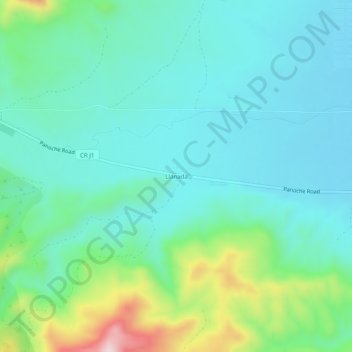 Mapa topográfico Llanada, altitud, relieve