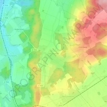 Mapa topográfico Hittisweiler, altitud, relieve