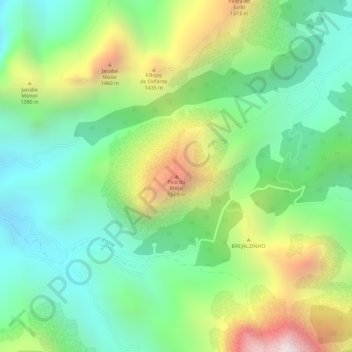 Mapa topográfico Pico do Brejal, altitud, relieve