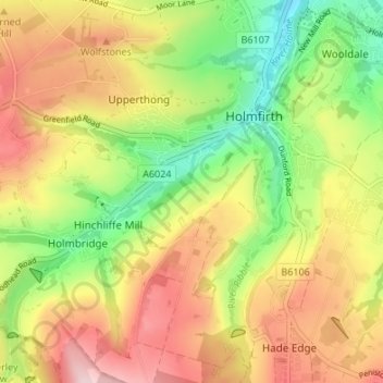 Mapa topográfico Malkinhouse, altitud, relieve