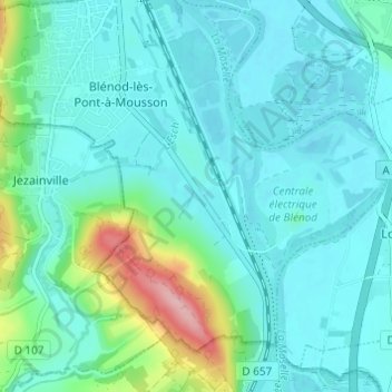 Mapa topográfico l'Avrima, altitud, relieve
