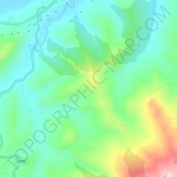 Mapa topográfico Pizzuta, altitud, relieve