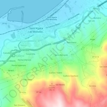 Mapa topográfico Pairò, altitud, relieve