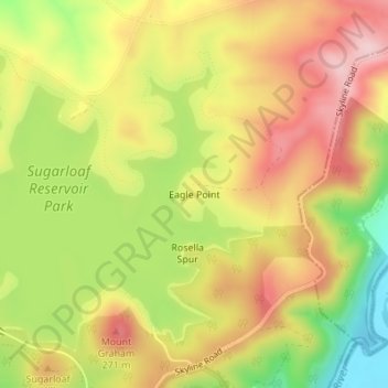 Mapa topográfico Eagle Point, altitud, relieve