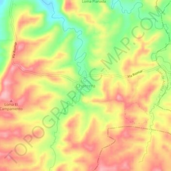 Mapa topográfico Chorrera, altitud, relieve