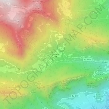 Mapa topográfico Espinalbet, altitud, relieve