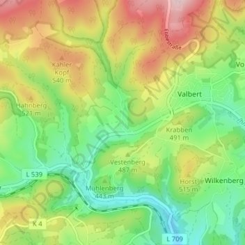 Mapa topográfico Hösinghausen, altitud, relieve