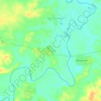 Mapa topográfico San Jose, altitud, relieve