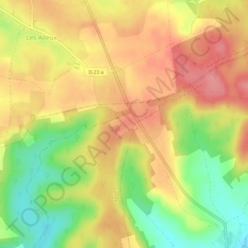 Mapa topográfico Beaufort, altitud, relieve