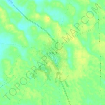 Mapa topográfico Sadhasar, altitud, relieve