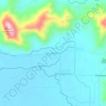 Mapa topográfico San Martin, altitud, relieve