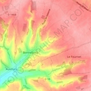 Mapa topográfico Le Monton, altitud, relieve