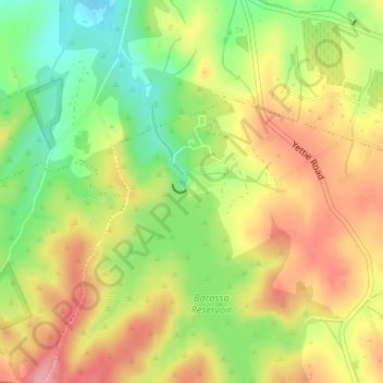 Mapa topográfico Whispering Wall, altitud, relieve