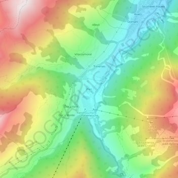 Mapa topográfico Plan, altitud, relieve