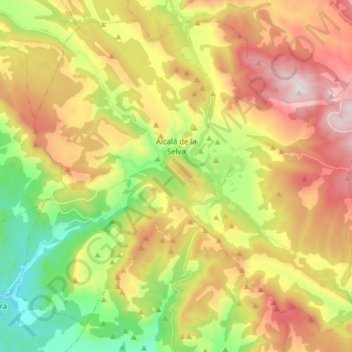 Mapa topográfico Alcalá de la Selva, altitud, relieve