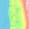 Mapa topográfico Pozo Almonte, altitud, relieve
