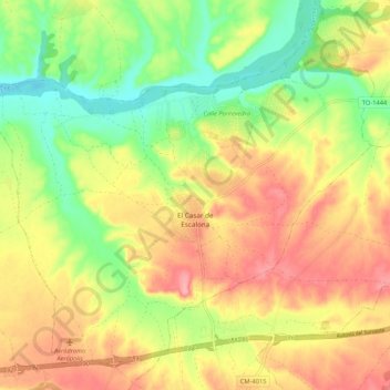 Mapa topográfico El Casar de Escalona, altitud, relieve