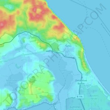 Mapa topográfico Sellin, altitud, relieve